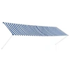 Image de Luifel uittrekbaar 400x150 cm blauw en wit143751