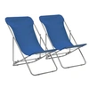 Image de Chaises de plage pliables lot de 2 Acier et tissu oxford Bleu