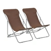 Image de Chaises de plage pliables lot de 2 Acier et tissu oxford Marron