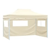 Image de Tente Pliable avec 3 Parois 3x4,5 m Crème Tonnelle de Jardin Chapiteau 44972