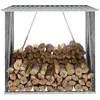 Image de Abri de stockage de bois Acier galvanisé 163x83x154 cm Gris