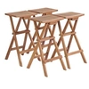 Image de Tabourets de bar pliables lot de 4 Bois de teck massif44728