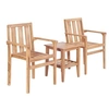 Image de Ensemble de bistro de jardin 3 pcs teck solide, ensemble d'extérieur, meuble d'extérieur, tables et chaises, mobilier 44736