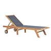 Image de Chaise longue L. 206 cm H. 35 cm en teck bois pliable