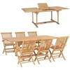 Image de Salon de jardin bois marron 7 pieces 65 x 65 x 65 6 personnes
