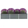 Image de Lit surélevé de jardin Acier galvanisé 240x80x45 cm Gris