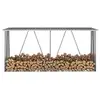Image de Abri de stockage de bois Acier galvanisé 330x84x152 cm Gris