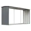 Image de Abri de stockage de bois Acier galvanisé 330x92x153 cm Gris