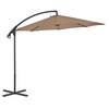 Image de Zweefparasol met stalen paal 300 cm taupe44876