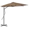 Image de Parasol d extérieur avec mât en acier 300 cm Taupe