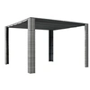 Image de Prieel met dak 300x300x200 cm poly rattan grijs en antraciet44818