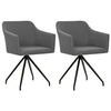 Image de Chaises pivotantes à manger lot de 2 gris clair tissu