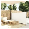 Image de Auvent Latéral Rétractable 120x300 cm Blanc Cassé Brise-vue Store Abri 45360