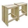 Image de Lot de 2 Tabourets de Bar d'Extérieur, Chaise de Pub, Siège de Bistrot, Meuble de Terrasse Balcon Patio Jardin, Pin Imprégné