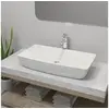 Image de Lavabo et Mitigeur Céramique Rectangulaire Blanc Salle de Bain Vasque 275493