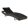Image de Chaise longue marron en resine tressee H. 40 cm L. 213 cm non empilable non pliable