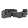 Image de Salon de jardin avec coussins 6 pcs Résine tressée Gris