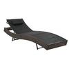 Image de Chaise longue L. 213 cm H. 40 cm marron en resine tressee non pliable