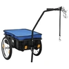 Image de Remorque de vélo chariot à main 155x60x83 cm acier bleu