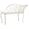 Image de Chaise longue de jardin 128 cm Métal Antique Blanc