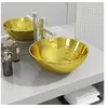 Image de Lavabo - - 32,5 x 14 cm - Céramique - Doré - Design contemporain