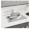 Image de Lavabo rectangulaire en céramique gris - - 60x46x16 cm - Avec trop-plein et trou de robinet