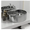 Image de Lavabo avec trop plein 46,5 x 15,5 cm Céramique Argenté