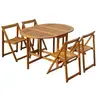 Image de Ensemble à manger d extérieur pliable 5pcs Bois d acacia solide