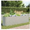 Image de Lit surélevé de jardin 320x80x81 cm Acier galvanisé Argenté