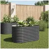 Image de Jardinière - - 160x80x81 cm - Acier galvanisé - Gris - Rectangulaire