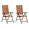 Image de Lot de 2 chaise H. 97 cm empilable pliable en acacia exterieur bois