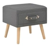 Image de Table de chevet Gris foncé 40x35x40 cm Tissu