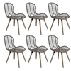 Image de Lot de 6 chaise en rotin empilable non pliable H. 85 cm interieur marron