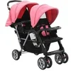 Image de Poussette Tandem Bébé Enfant Voyage Landau Poussette Siège Poussette contre UV de 6 à 36 Mois Maximal de 15 kg Chacun 10157