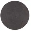 Image de Tapis fait à la main Jute Rond 90 cm Gris foncé