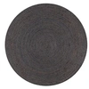 Image de Tapis Fait à la Main Jute Rond Moquette Carpette Plancher Coussin de Sol Salon Chambre à Coucher Intérieur Salle de Séjour Maison 150 cm Gris Foncé