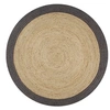 Image de Vloerkleed handgemaakt met donkergrijze rand 120 cm jute133678