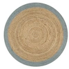 Image de Vloerkleed handgemaakt met olijfgroene rand 120 cm jute133681
