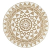 Image de Vloerkleed handgemaakt met witte print 90 cm jute133695