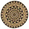 Image de Tapis fait à la main Jute avec imprimé noir 150 cm