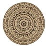 Image de Tapis fait à la main Jute avec imprimé marron foncé 150 cm