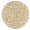 Image de Tapis fait à la main Jute avec design de spirale Blanc 90 cm