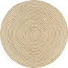 Image de Tapis fait à la main Jute avec design de spirale vidaXL Blanc 150 cm 133718
