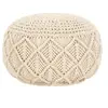 Image de Pouf fait à la main en macramé 45 x 30 cm Coton
