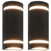 Image de Appliques murales d'extérieur 2 pcs 35 W Noir Demi-rond