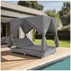 Image de Chaise longue gris en resine tressee L. 197 cm H. 180 cm non empilable non pliable