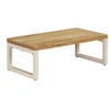 Image de Bois de Manguier Massif Table Basse Acier Table de Canapé Salon Meubles