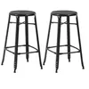 Image de Tabourets de bar lot de 2 noir acier280077