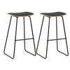 Image de Lot de 2 Tabourets de Bar, Chaise de Pub, Siège de Bistrot, Meuble de Salle à Manger Cuisine Salon Maison Intérieur, Noir Similicuir