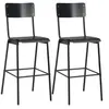 Image de Lot de 2 chaise de bar H. 116.5 cm empilable non pliable interieur en acier gris